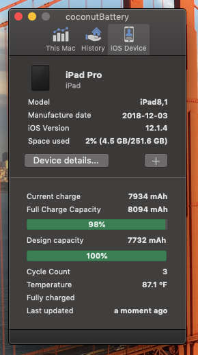 2018 Apple iPad Pro 11" WIFI 256GB