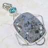JASPER AND BLUE TOPAZ PENDANT.