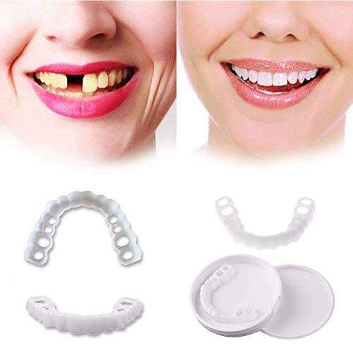 Snap on Smile White Teeth - UPPER and LOWER Included