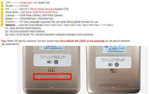Original Xiaomi Redmi 4A 4 A Smartphone Snapdragon 425 Quad Core 2G RAM 16G ROM FDD LTE 4G 5" HD 13M