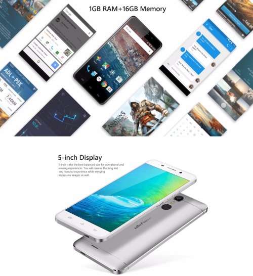 Original Ulefone Metal Lite 5.0 inch 3G Smart Phone MTK6580A Quad Core 1GB/ 16GB Fingerprint Id Andr