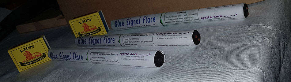 5 X Handheld Pyrotechnic / Safety Flares ( Blue )