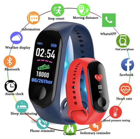 M3Plus Smart Watch- Fitness Tracker Heart Rate Activity Bracelet