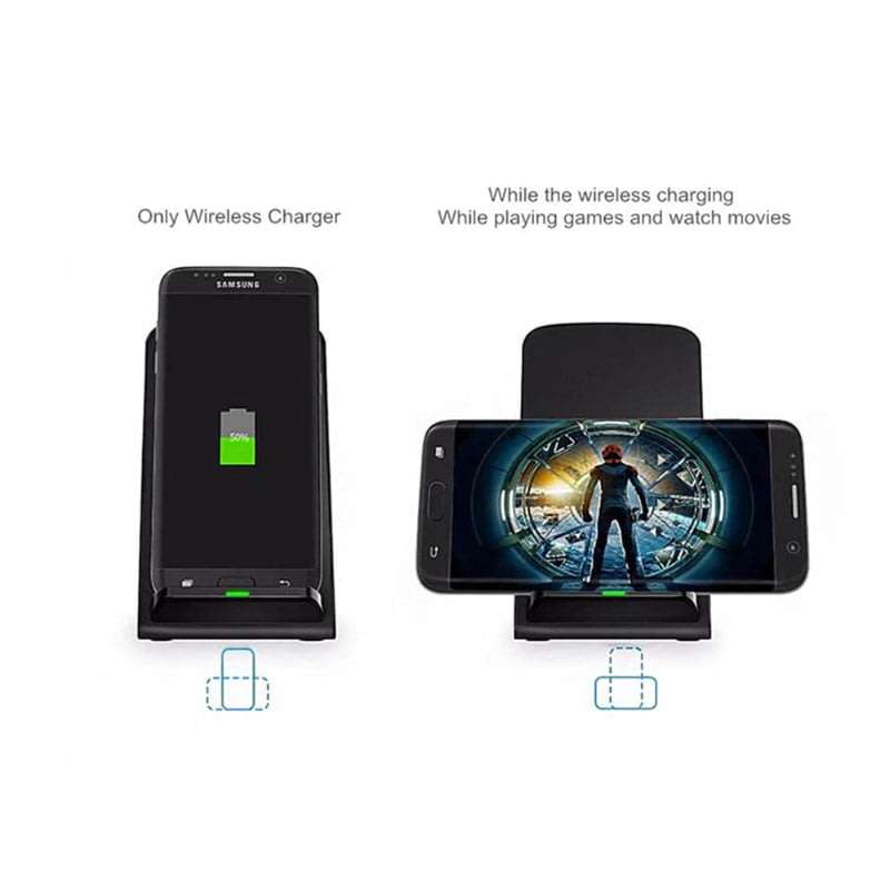 Qi Wireless Charger Quick Charge Dock Stand Base-Black