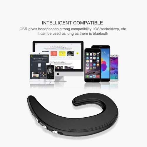 Bone Conduction Painless Hanging Wireless Bluetooth Earbud (1piece)-Black