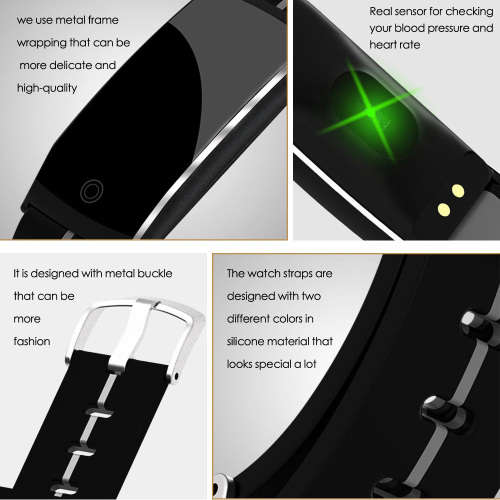 F10 Smart Bracelet-Fitness Tracker SmartWatch-Black&Red