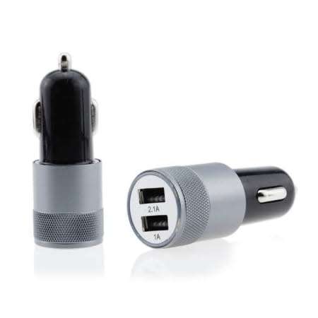 Aluminum Car Charger Double USB Fast Charging
