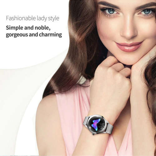 KW10 Waterproof Heart Rate Monitoring Bluetooth Smart Watch - Gold Steel