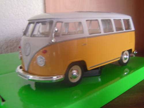 VW Kombi Fleetline w 3/4 Roof Material -  Die Cast   Sc 1/24  Welly New  in D/Box  Gteed.- In Stock