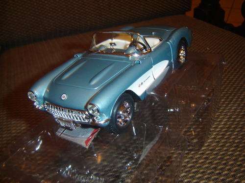 Delivery by Courier  V/Rare Metalic Blue '57 Chevrolet Corvette1/24 by YatMing New in Display Box