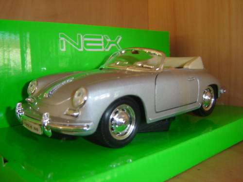 Porsche 356B Cabrio  M/Silver Die Cast Model  WELLY NEX Scale 1/24 New  in  D/Box Gteed- In Stock