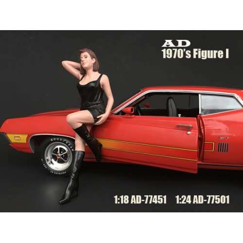American Diorama Figurine o Hot & Sexy 70'Girl in  Black   Sc 1/18 . Lots o Figurines avail..