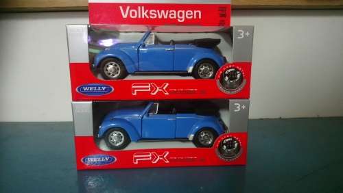 '67 VW Beetle  Cabrio Combo: 2 x Beetle Die Cast Models WELLY FX New in D/Box - Gteed- In Stock