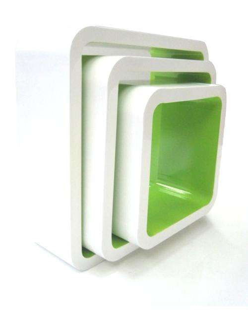 FLOATING ROUNDED CUBE SHELVES
