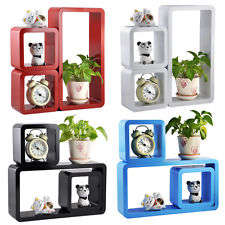 Set of 3 Rectangle cube shelves.