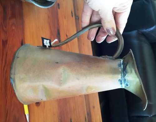 copper or brass Jug. Stunning but Old and dented. Unpolished