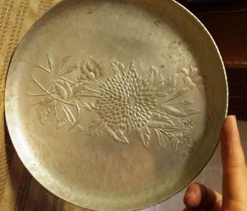 Silver/ Pewter  Plate. Unpolished