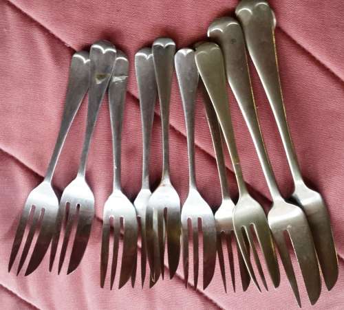 Cakefork. Unpolished. Chrommium plated