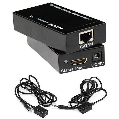 60m HDMI Extender over single CAT5e/Cat6 cable with IR