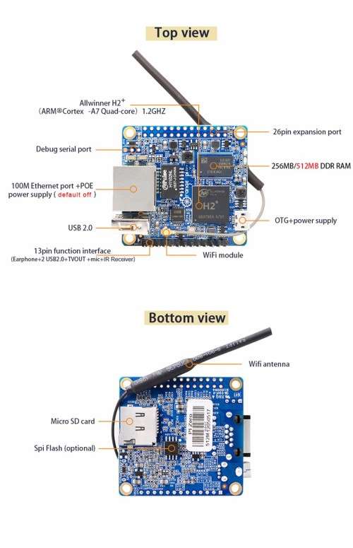 Orange Pi Zero Set 6: Orange Pi Zero 512MB + Expansion Board + Black Case