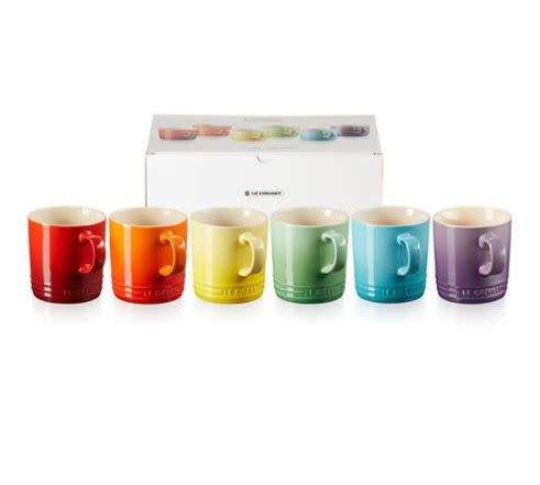 Original Brand New Sealed Le Creuset Rainbow Set of 6 Mugs