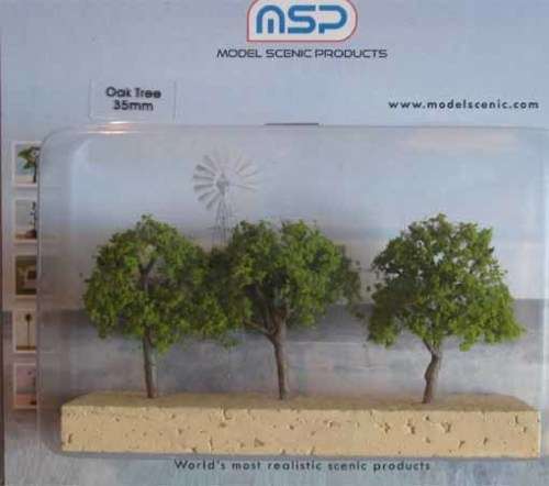 MSP - 3 X OAK TREES, 35MM - NEW CARDED