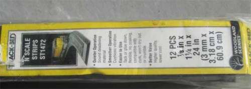 WOODLANDS N SCALE - TRACK-BED STRIPS 12 X 60.9 CM in PKT.