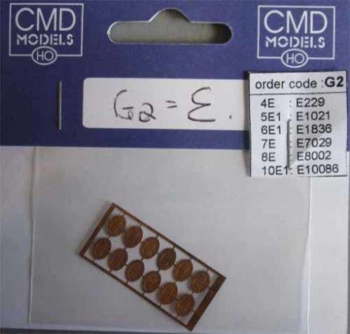 CMD HO SCALE - LOCOMOTIVE PLATES - G2 ELECTRIC- SEE FOTO