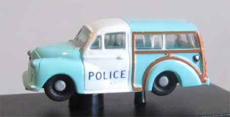 OXFORD N SCALE/GAUGE - MORRIS MINOR TRAVALLER POLICE  (NEW BOXED)