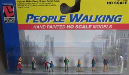 LIFE-LIKE HO SCALE - PEOPLE WALKING (NEW CARDED)