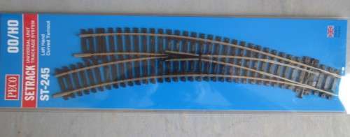 PECO HO SCALE - ST-245 LH CURVED TURNOUT, POINT (NEW CARDED)