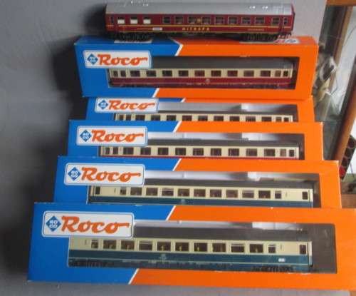 ROCO HO SCALE - SET/6 GERMAN TEE/IC SCHICHT/EUROFIMA COACHES - SEE BELOW,BOXED