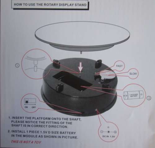 ROTARY DISPLAY STAND - 250MM/1/24 SCALE (NO BATTERY SUPPLIED)