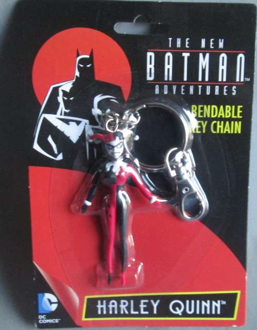 NJCROCE -  HARLEY QUINN BENDABLE FIGURE KEY RING - 75mm, NEW CARDED