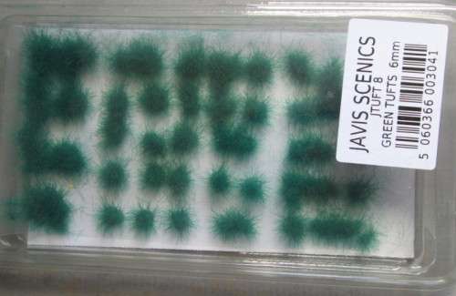 JAVIS SCENICS - 40 X GREEN TUFTS 6mm - NEW IN PKT.
