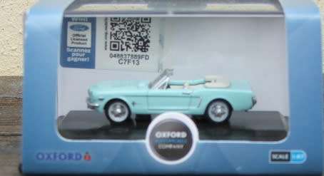 OXFORD 1/87 HO SCALE - FORD MUSTANG CONVERTABLE (BOXED)