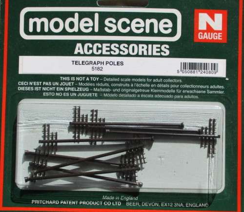 MODEL SCENE N SCALE - TELEGRAPH POLES - NEW CARDED