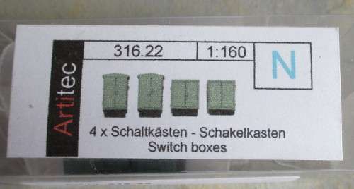 ARTITEC N SCALE - 4 X SWITCH BOXES (NEW BOXED)