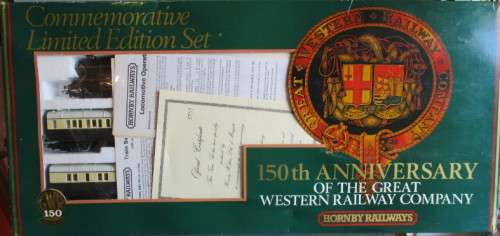 HORNBY OO SCALE - R775 150th ANNIVERSARY GWR BOXED SET COMPLETE, SEE BELOW
