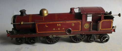 HORNBY O GAUGE -TIN PLATE CLOCKWORK LMS 4-4-4 STEAM LOCO, NO KEY