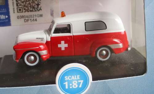 OXFORD 1/87 HO SCALE - 1950 CHEVROLET P/VAN AMBULANCE  - NEW BOXED