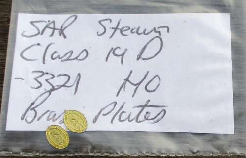 HO SCALE - SAR STEAM LOCO CLASS 19D BRASS PLATES, 3350