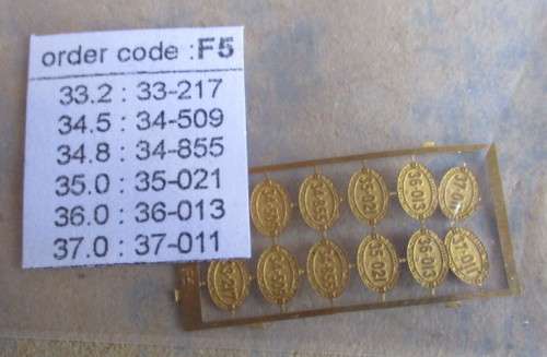 CMD HO SCALE - SAR BRASS F5 LOCO NUMBER PLATES (NEW)