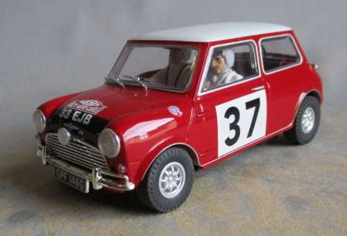 SCALEXTRICS 1/32 SCALE - MINI COOPER # 37, NO MOTOR, SPARES OR REPAIRS