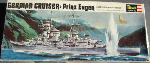 VINTAGE REVELL 1/720 GERMAN CRUISER PRINZ EUGEN KIT, SEE BELOW
