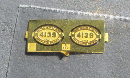 SAR HO SCALE - DJM SET GARRETT GMAM LOCO BRASS NUMBER PLATES - 4139