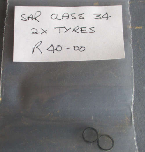 2 X HO SCALE TYRES FOR SAR CLASS 34 LOCOS