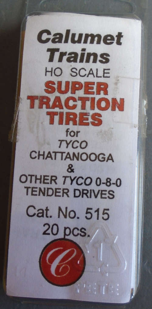 CALUMET TRAINS HO SCALE - 20 X TRACTION TYRES FOR TYCO & OTHER 0-8-0 TENDER DRIVES - CARDED