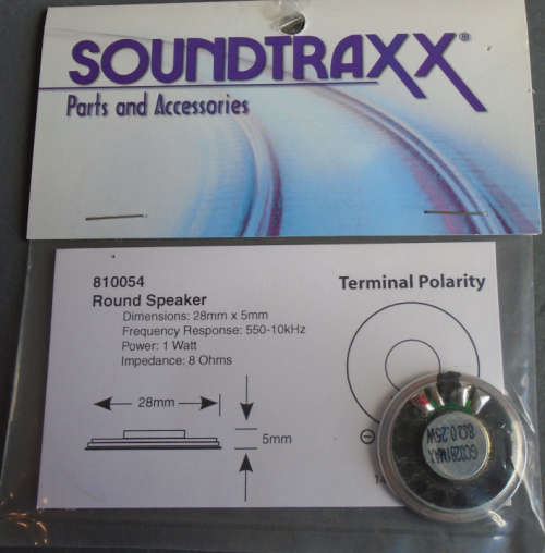 SOUNDTRAXX  HO SCALE - ROUND SPEAKER 28 X 5mm IN PKT