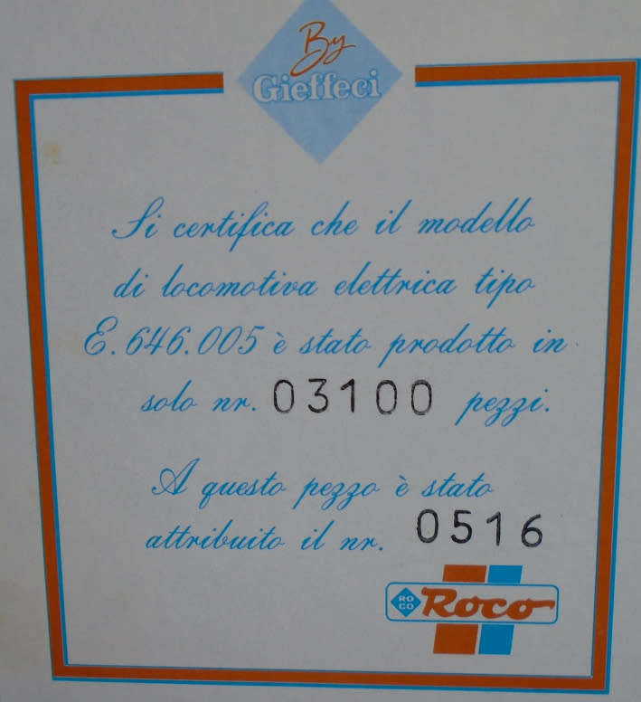 ROCO HO SCALE - FS ARTICULATED ELECTRIC LOCO, BOXED IN TIN, # 516 OF 3100